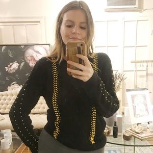 Beaded knit sweater